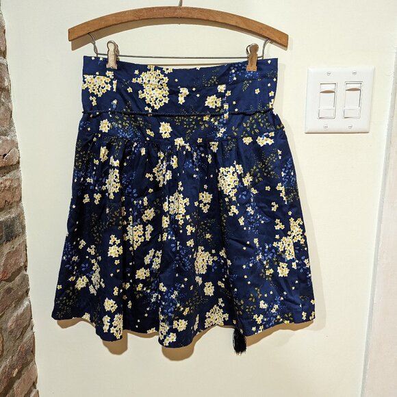 NWT - Kookai indigo floral skirt with belt sz 38EU/8US - Picture 7 of 10